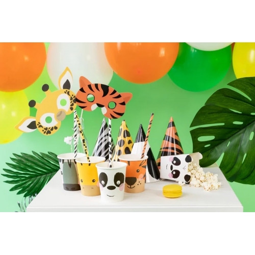 Kubeczki urodziny tort zwierzęta safari zoo 4x